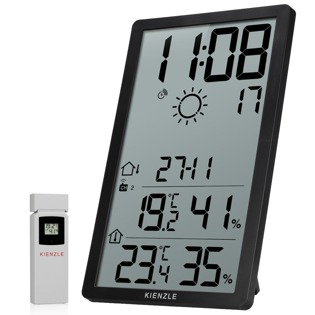 Jumbo NEO LCD Wetter-Wanduhr vertikal