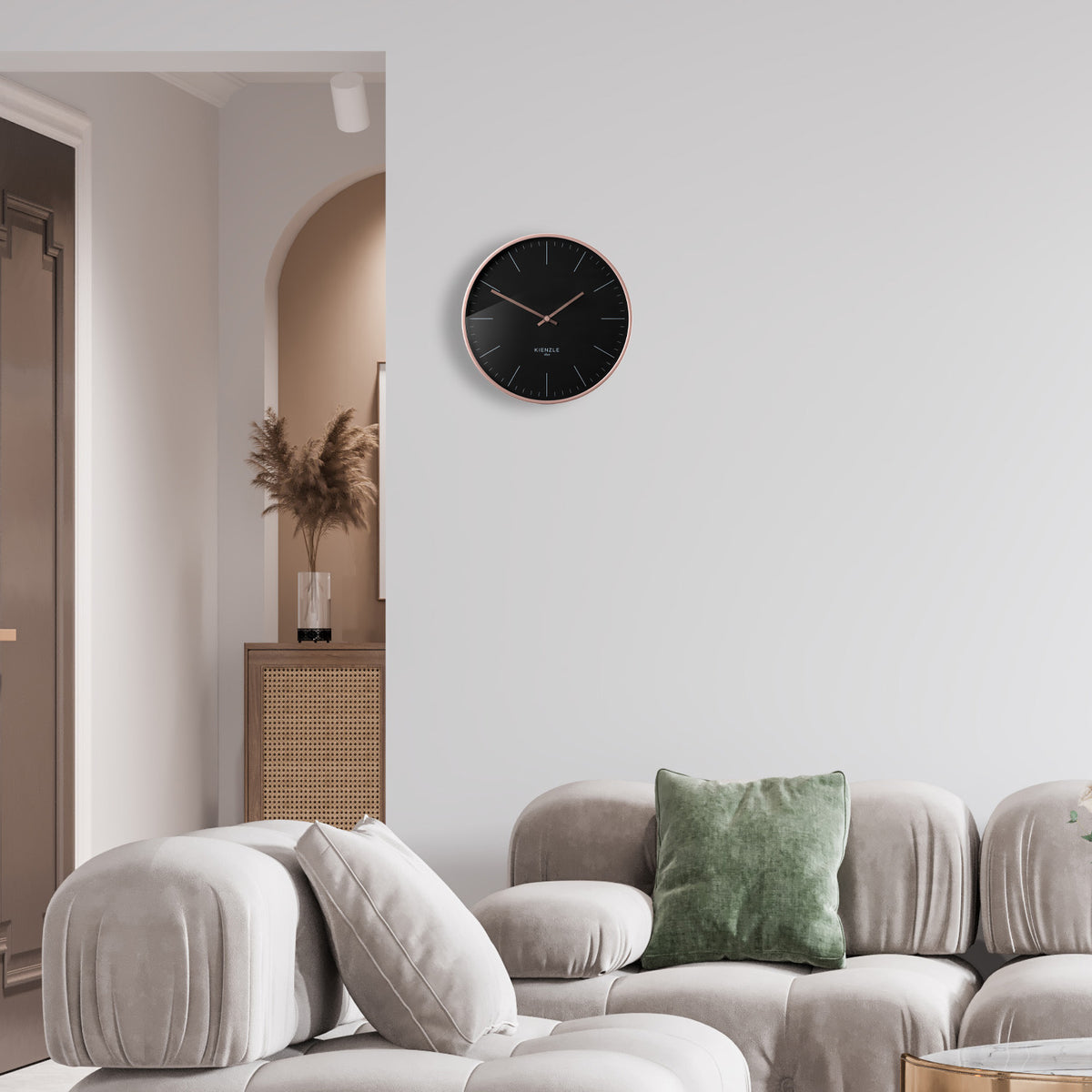 DCF Radio Wall Clock Modern 25 cm Rose Gold / Black