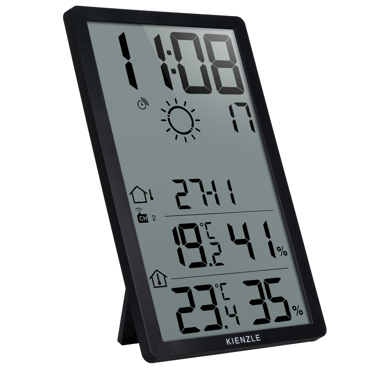Jumbo NEO LCD Wetter-Wanduhr vertikal