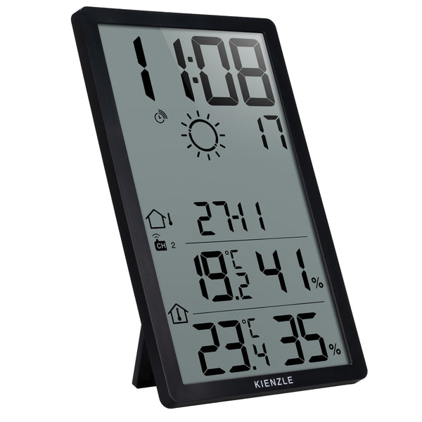 Jumbo NEO LCD Wetter-Wanduhr vertikal