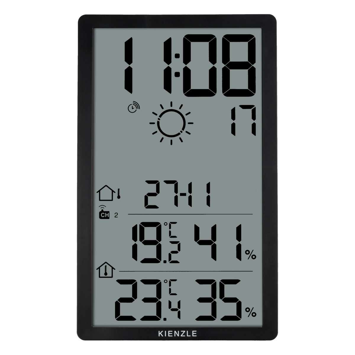 Jumbo NEO LCD Wetter-Wanduhr vertikal