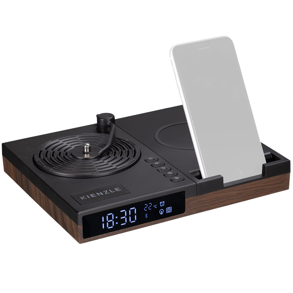 Wecker mit Bluetooth® Lautsprecher und kabelloser Ladestation