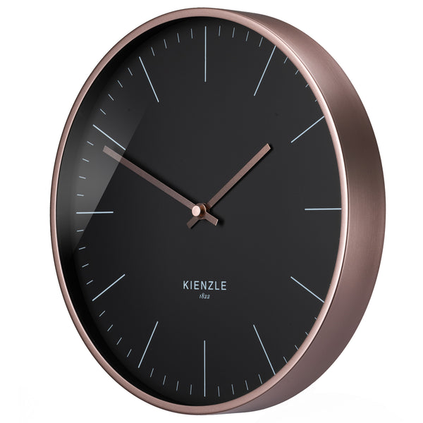DCF Funkwanduhr Modern 25 cm Rosé-gold / Schwarz – Kienzle 1822