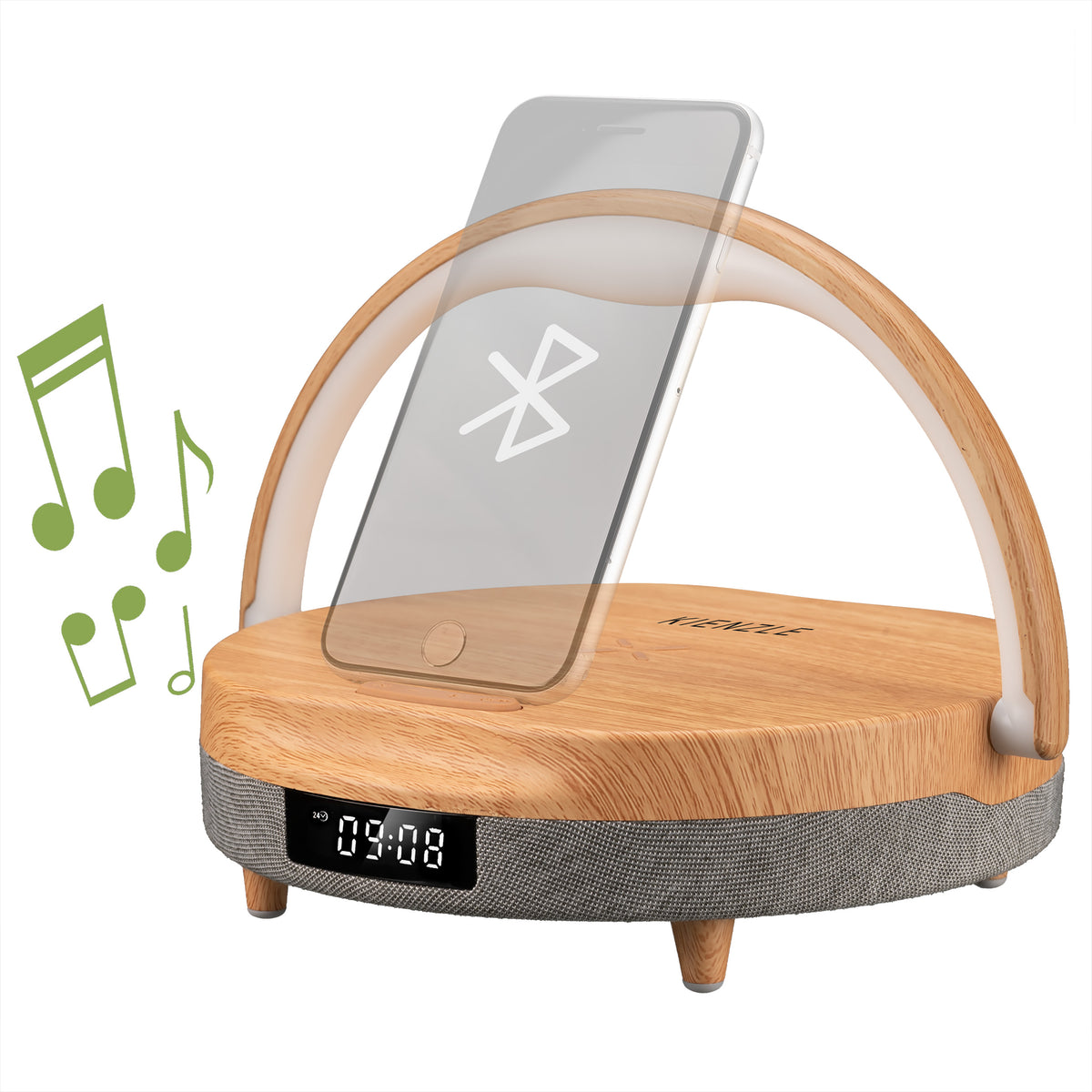 LED-Wecker mit Bluetooth® Lautsprecher und kabelloser Ladestation – Kienzle 1822