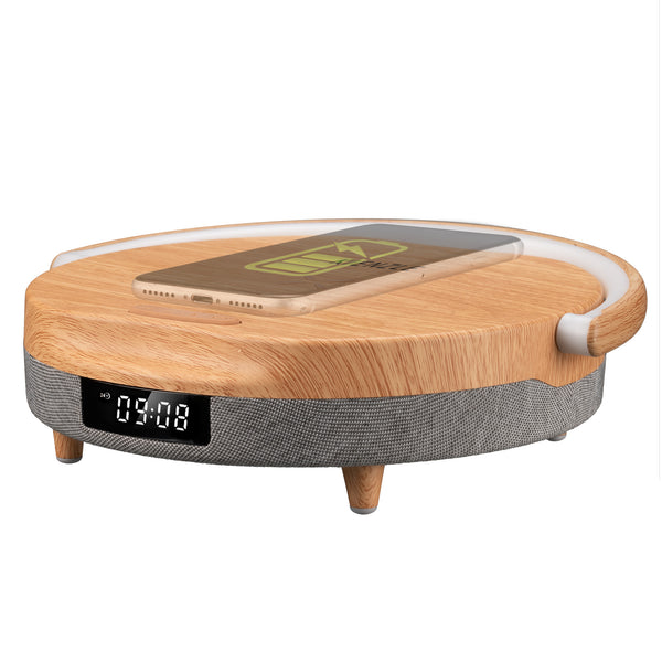 LED-Wecker mit Bluetooth® Lautsprecher und kabelloser Ladestation